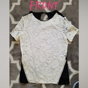 Silk and Lace Shirt with Zippers